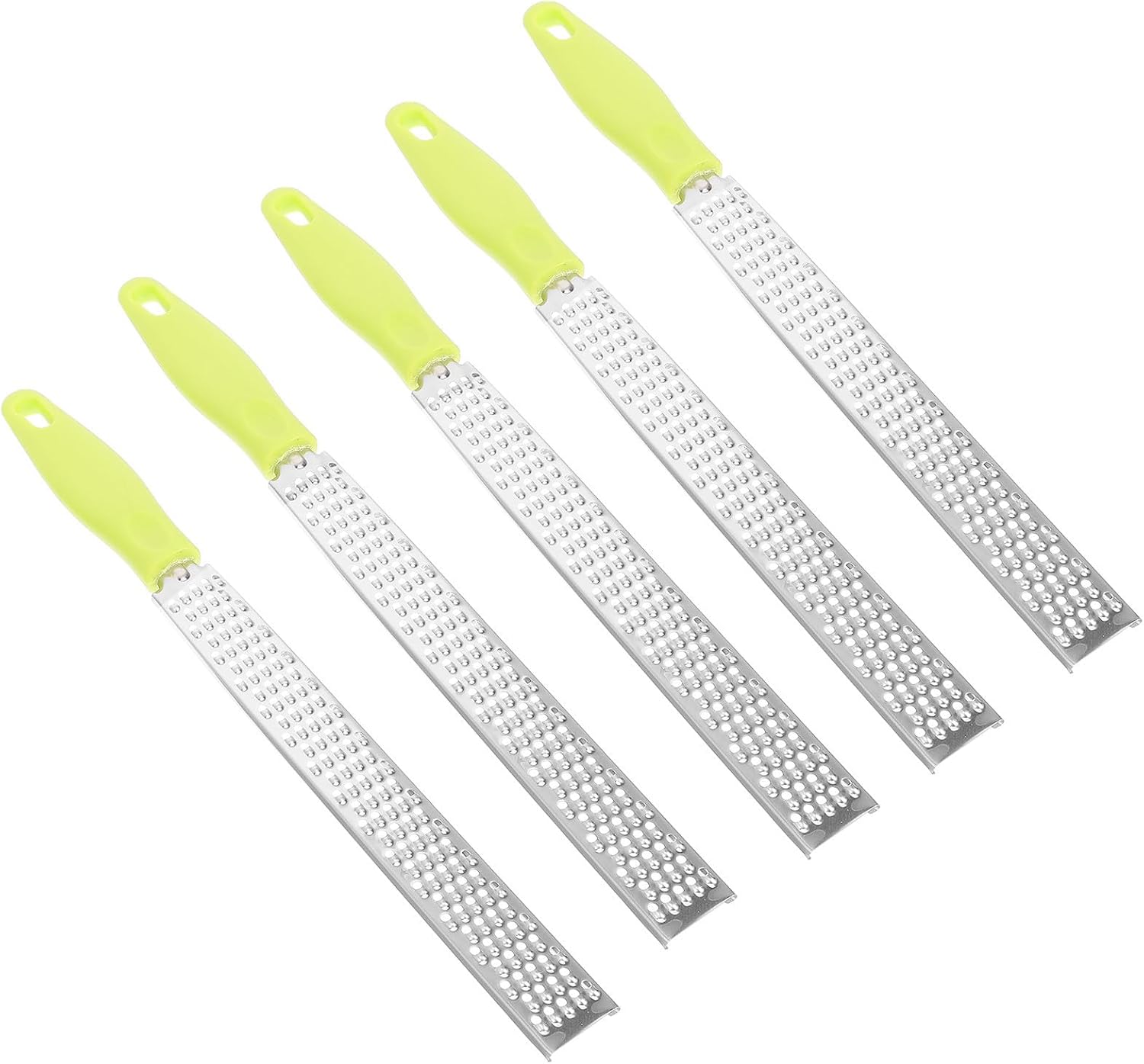 5pcs Stainless Steel Cheese Grater Set with Plastic Handles, Smooth Surface and No Rough Edges, Multi-function Vegetable Slicer and Food Grater for Kitchen Use