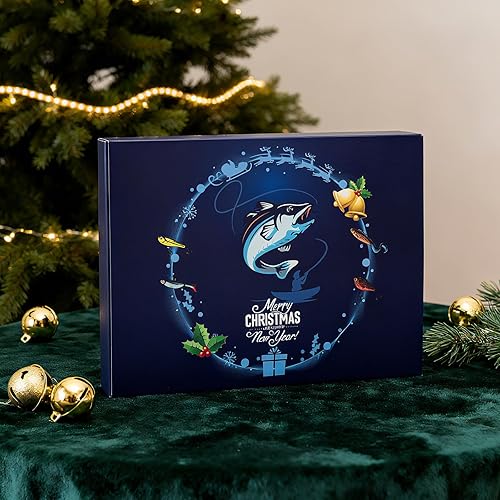 Miniatura 3 de Señuelos de pesca Calendario de Adviento 2025, calendario de Adviento de pesca de Navidad, cuenta regresiva de 24 días, señuelo de pesca de Navidad,