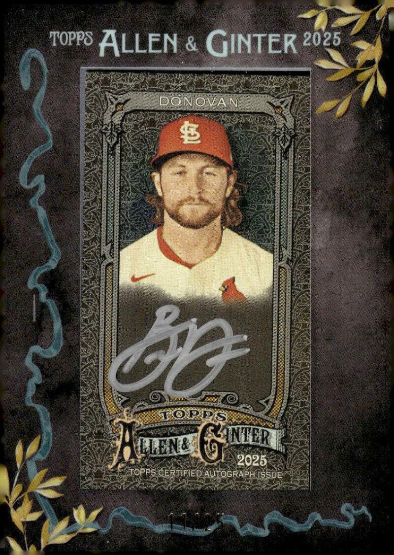 BRENDAN DONOVAN AUTO 2025 Allen Ginter X Mini Autographs /25 Black Frame #MA-BDO NM+-MT+ Baseball Cardinals