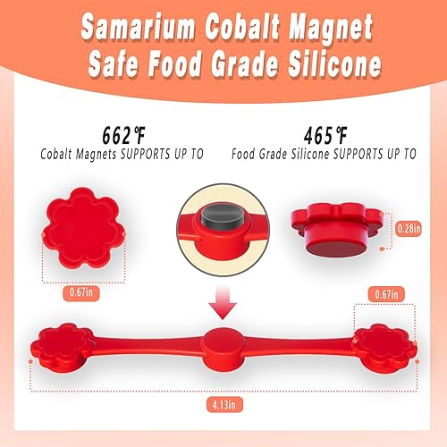 Miniatura 6 de 12 imanes para freidora de aire para papel pergamino, hebilla de silicona magnética para sujetar los forros de bloqueo, desechables de forma segura,