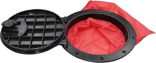 Miniatura 6 de Escotilla de cubierta negra de 8 pulgadas con bolsa de almacenamiento Kit de placa para kayak, barco, pesca, aparejo