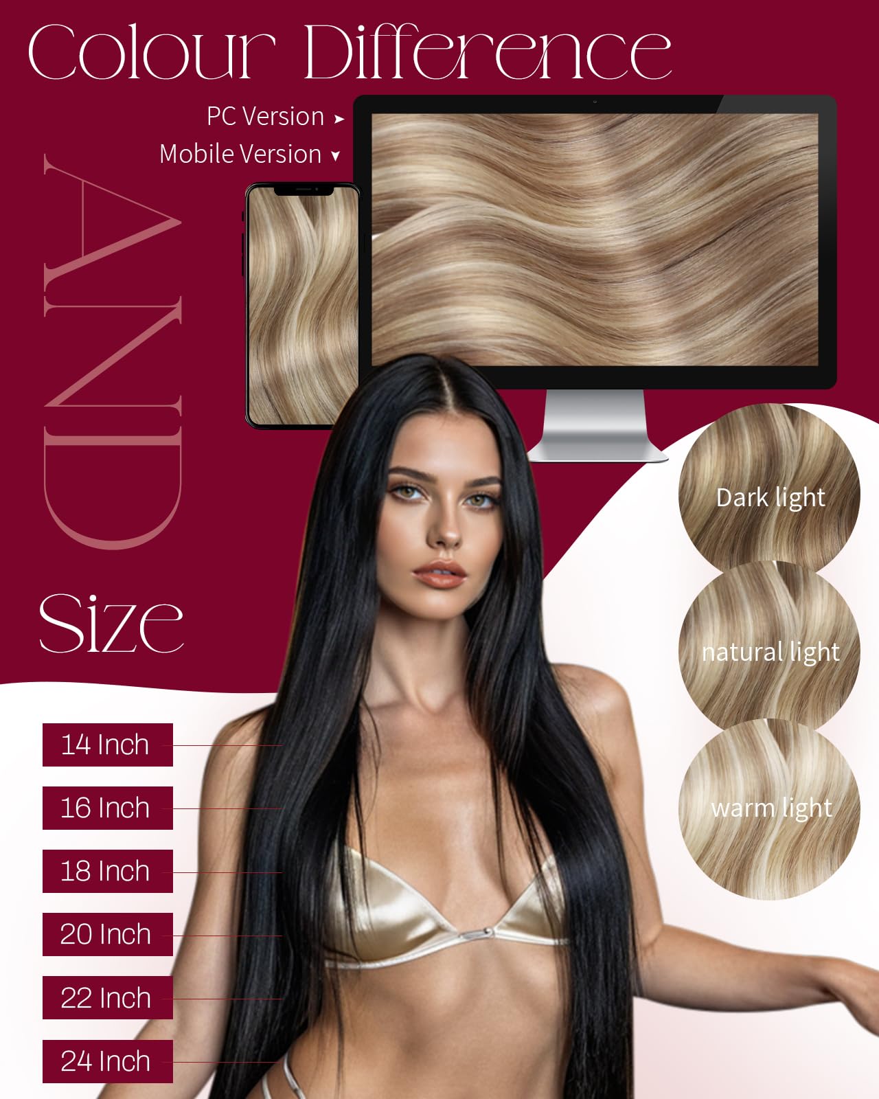 Moresoo Weft Hair Extensions Real Human Hair Medium Brown Highlighted Platinum Blonde Sew in Human Hair Extensions Brown to Blonde Full Head Remy Straight 18 Inch 100g/Pack #P6/60 — view 205