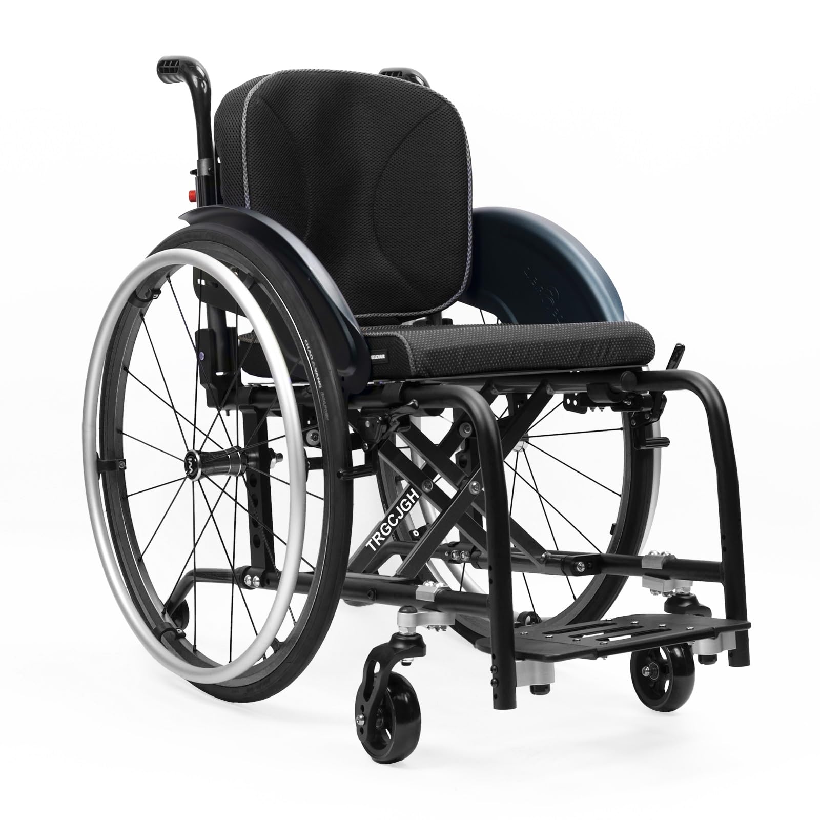Silla de ruedas aluminio plegable portátil, Ligera, Autopropulsable | Manual, Ligero, Transporte, Frenos de mano, Compacta, Reposapiés extraíbles, Antivuelco, Con cinturó(Black,38cm/14.9in Seat)