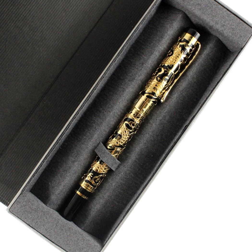 Jinhao Edelstein Walze Kugelschreiber – Silber Drachen & Phönix Design, Mit Schwarzer Mine