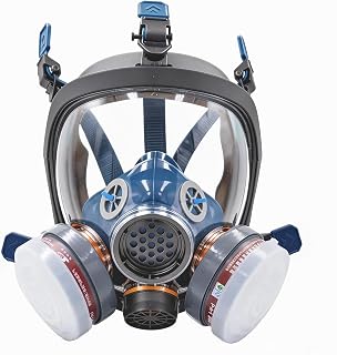 Full Face Respirator Mask,Gas Mask Protect Against Harmful Gas,Dust,Chemicals, Safety Mask with Active Carbon Filter