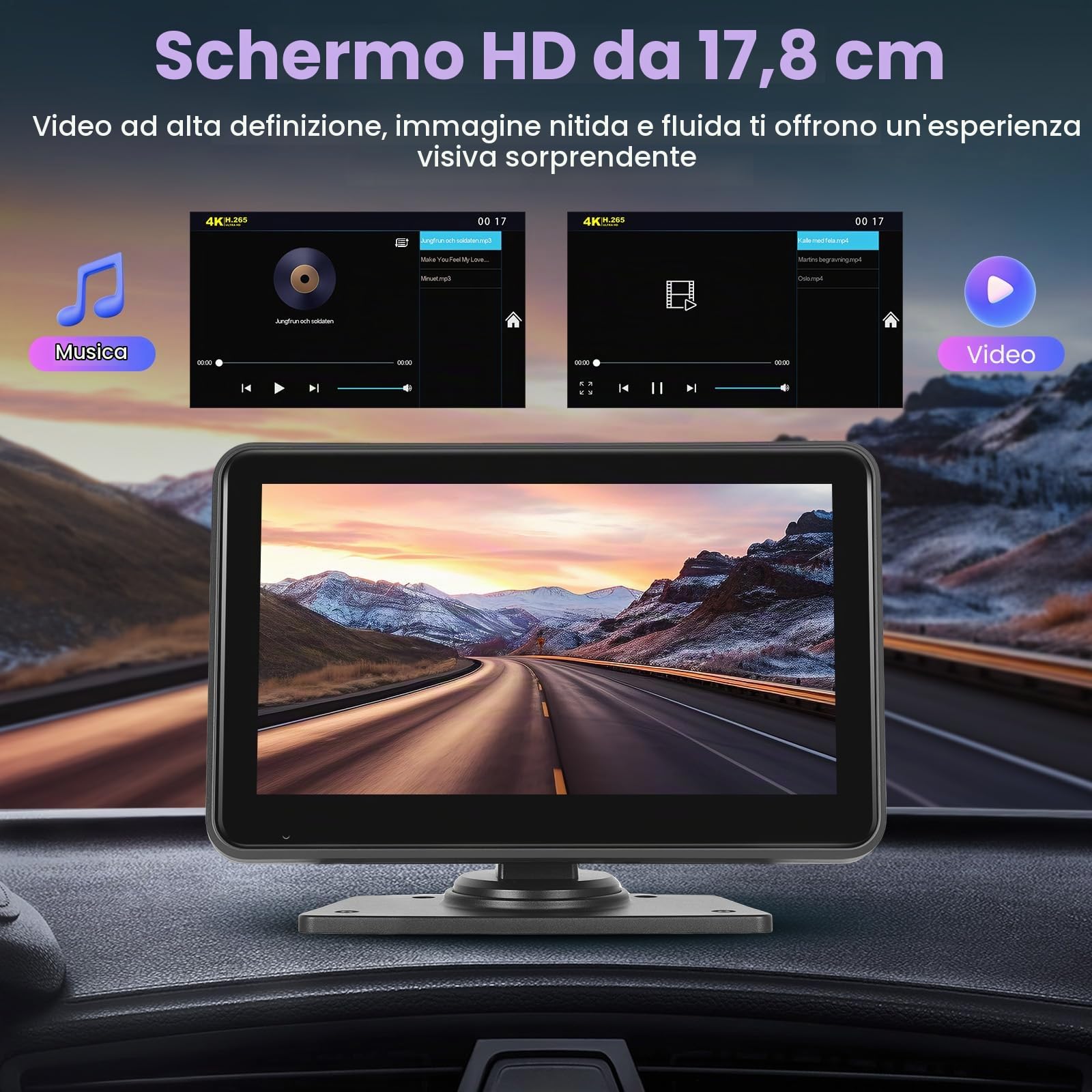 Inefala Telecamera Retromarcia (Doppia) con Monitor HD IPS da 7'', Targa Retrocamera per Auto Visione Notturna IP69 Impermeabile Telecamera Posteriore per Auto Camion SUV Furgoni 9-32V