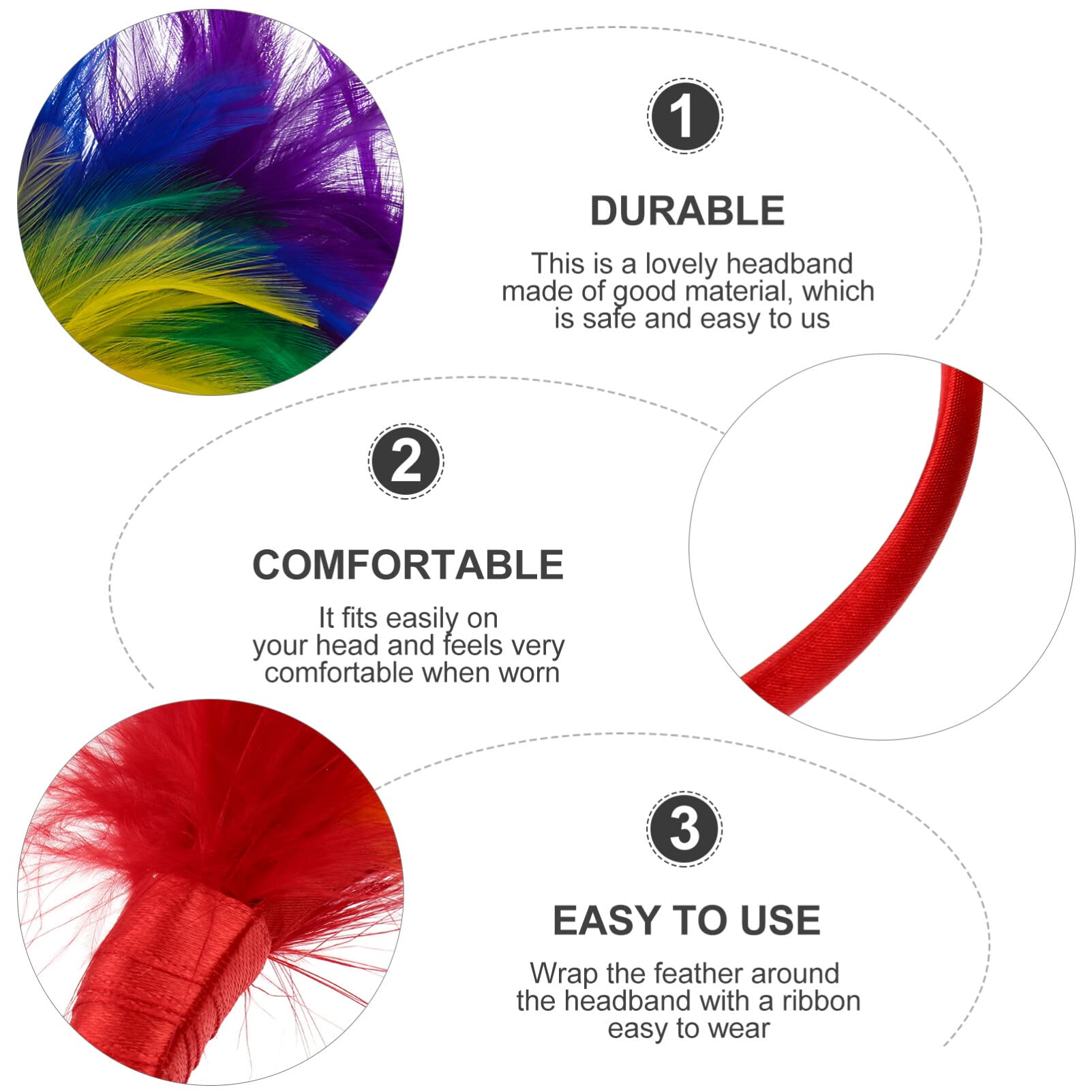 Fascinator Headband Donna in Piuma Arcobaleno, Headpiece Elegante | Party Headwear per Occasioni Speciali e Prom, Wedding Headwear Fissaggio Stabile, Oktoberfest Party