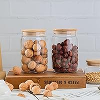 Vista 6 de Tarros de vidrio para almacenamiento de alimentos con tapas, (40.5 onzas, 29 onzas, 17 onzas), 7 paquetes de recipientes de almacenamiento de vidrio