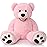 MorisMos Smile Giant Teddy Bear, 51inch Large Stuffed Bears with Big Footprints, Big Stuffed Animals Cuddly Plush Gifts for Girlfriends, Boyfriend, Pink