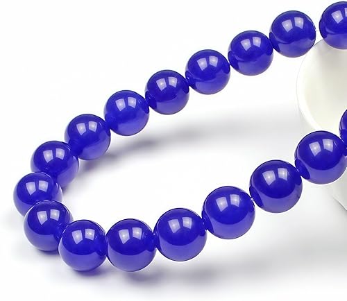 Miniatura 2 de MJDCB Cuentas de piedra natural de jade zafiro redondas sueltas para hacer joyas DIY Pulsera Collar (8mm)