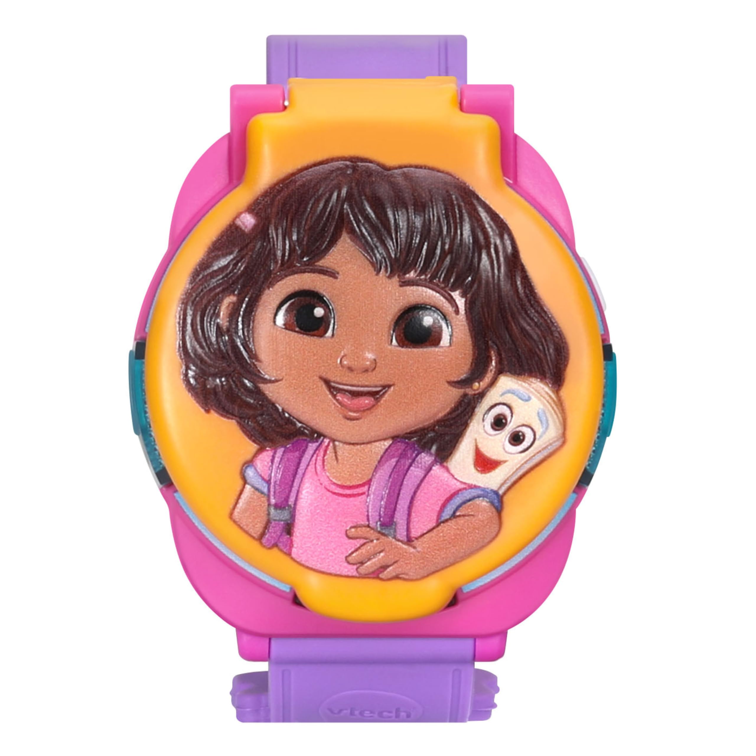VTech - Dora L'Exploratrice La Montre-​Jeu Éducative - Montre Enfant Dora avec Écran Animé, Bracelet Réglable, 10 Cadrans et 4 Jeux - Cadeau Enfant de 3 Ans à 7 Ans - Contenu en Français et Anglais
