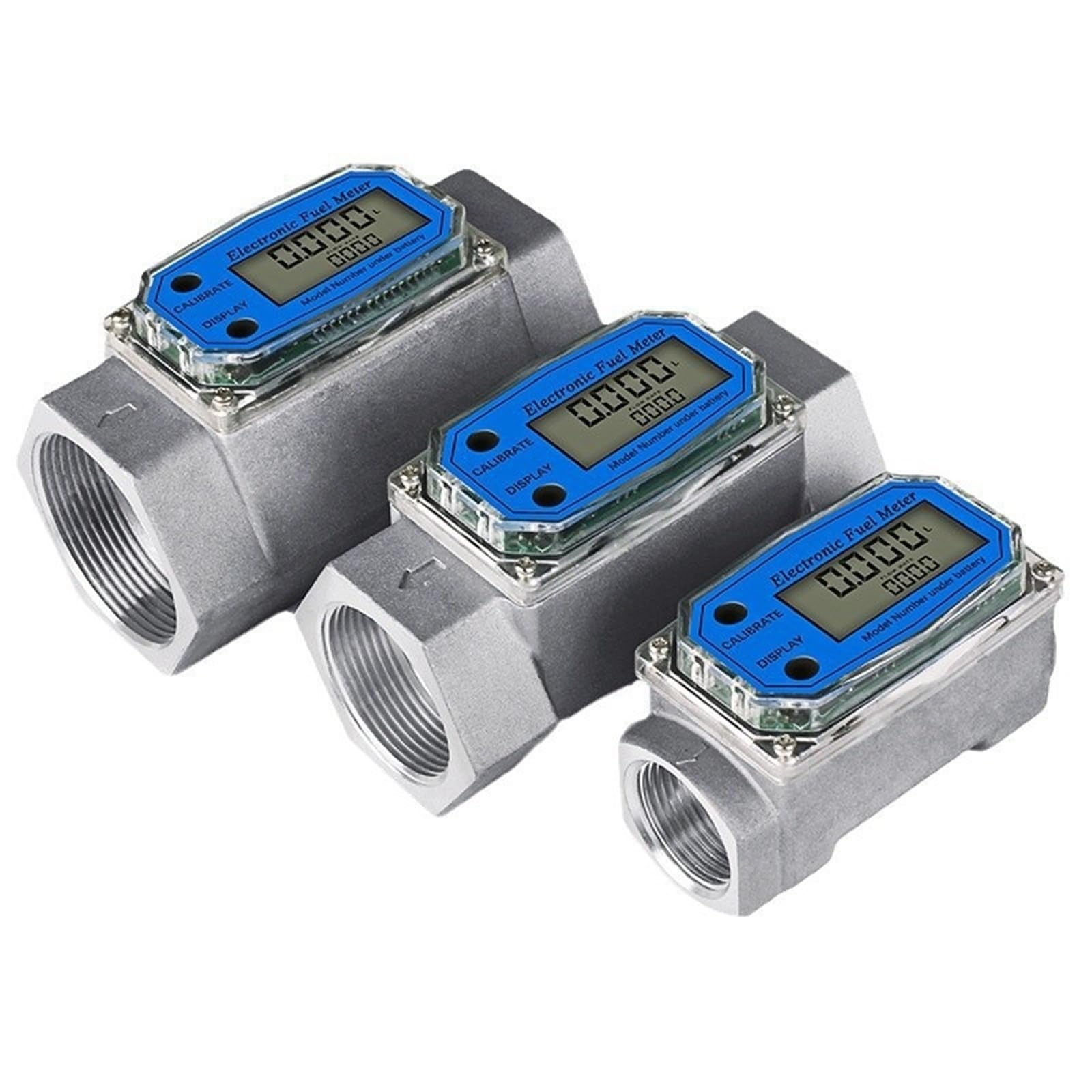 2" Messanzeige K24 Hochpräziser elektronischer Durchflussmesser LCD-Digitalanzeige for die Messung von Benzin, Methanol und Flüssigkeit/Wasser für Wasser