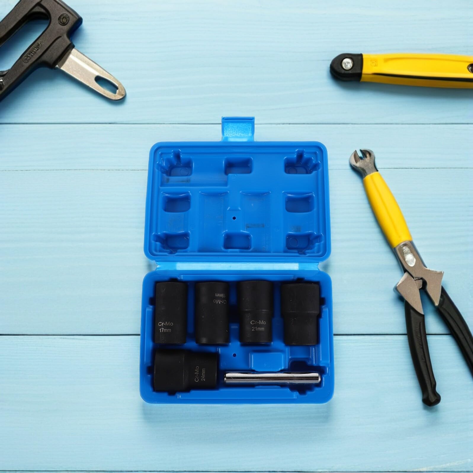 iplusmile Set 6 Bussole Estrattori Dadi e Bulloni Danneggiati in Acciaio Cromo-Molibdeno Strumento Antiscivolo per Rimozione Viti Arrotondate Utensile Manuale per Officina Riparazione