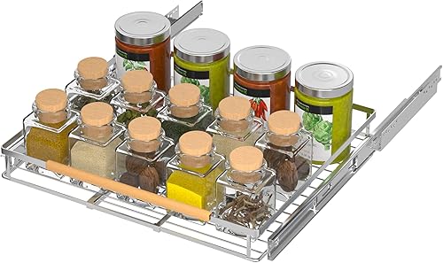 Miniatura 3 de iPEGTOP Organizador de cajones de gabinete extraíble estantes deslizantes extensibles de despensa almacenamiento resistente para cocina baño ancho