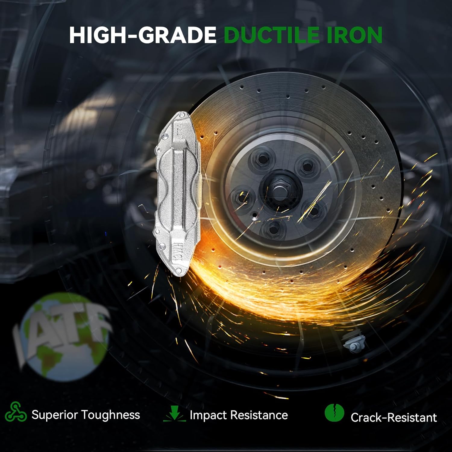 Front Brake Calipers with Hardware Kit, Left & Right Brake Calipers Set Fit for Toyota 4Runner FJ Cruiser Tacoma