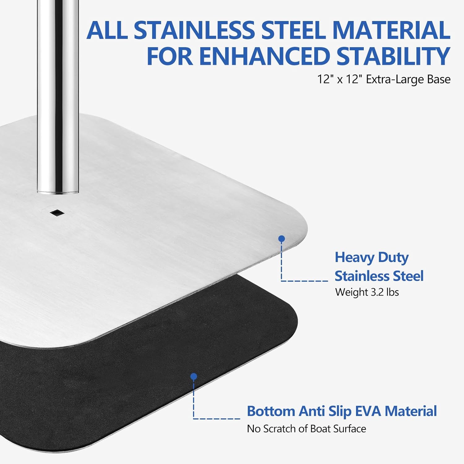 Condition photo showing New/Like New for boat cover support poles & system, height adjustable 304 stainless steel heavy duty base-boat tarp support pole for pontoon v hull jon boat (2)
