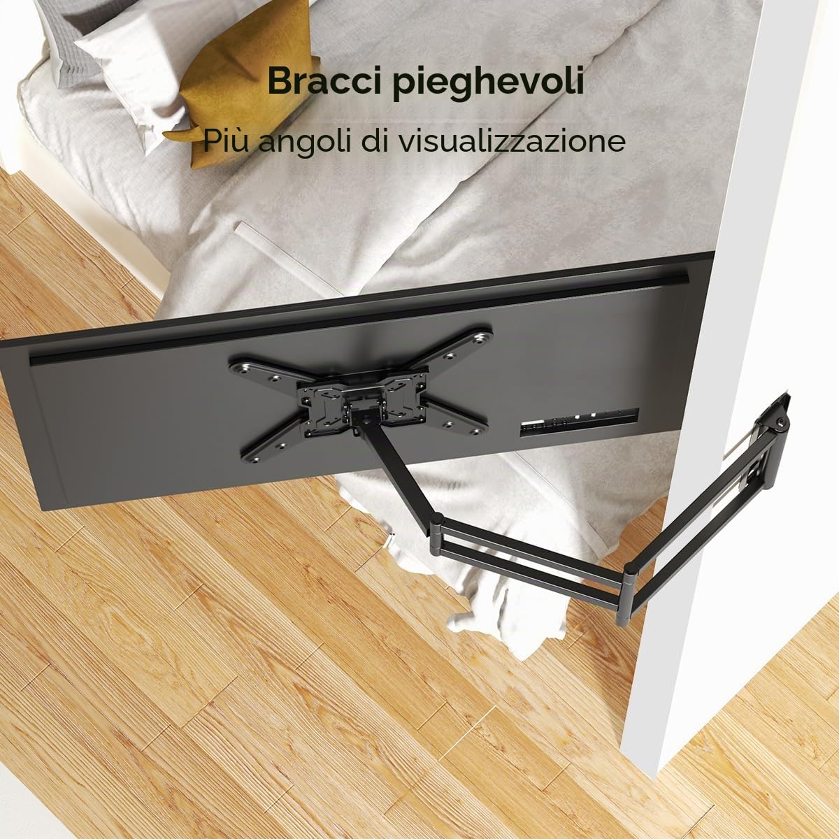 suptek Supporto da parete per TV con braccio di estensione da 1020 mm, adatto alla maggior parte dei televisori da 26-65 pollici, girevole e inclinabile fino a VESA 400 x 400 mm, portata 40 kg, A1L