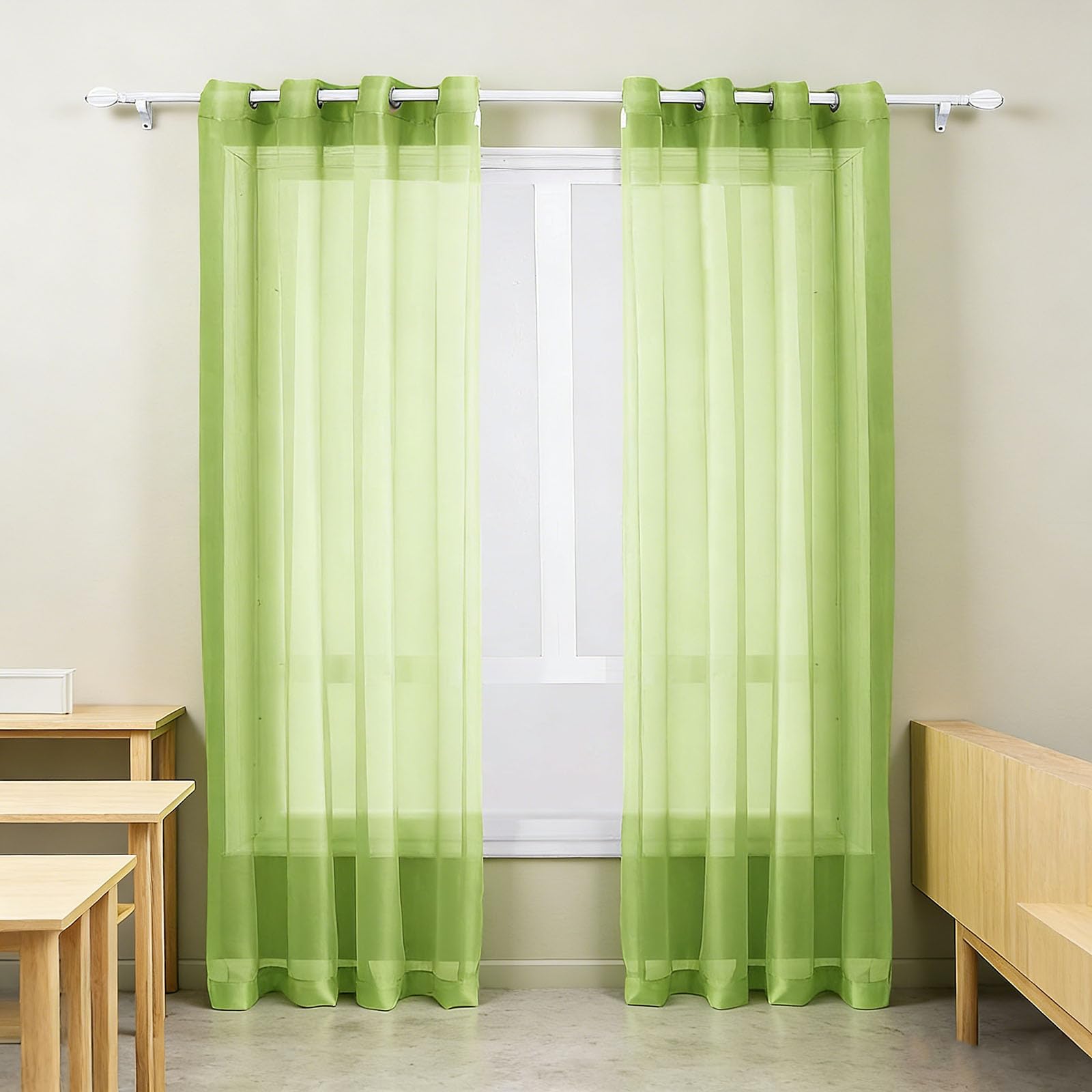 Rideaux filtrer rideaux semi transparent intimité verte