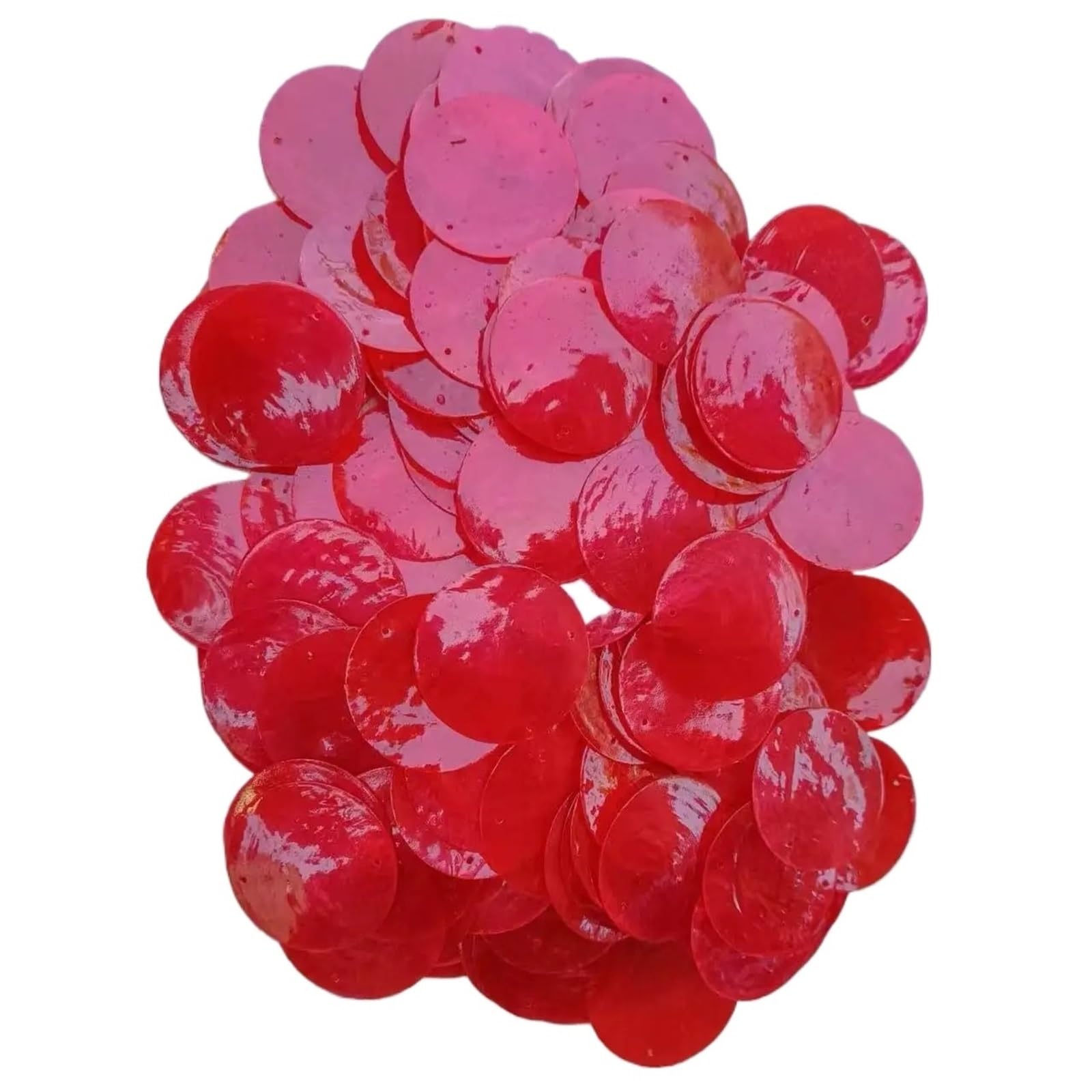 5cm DIY White Shell With Two Holes Sea Bulk Shells For Decor Wind Chimes Crafts Jewellery(Red 50pcs)