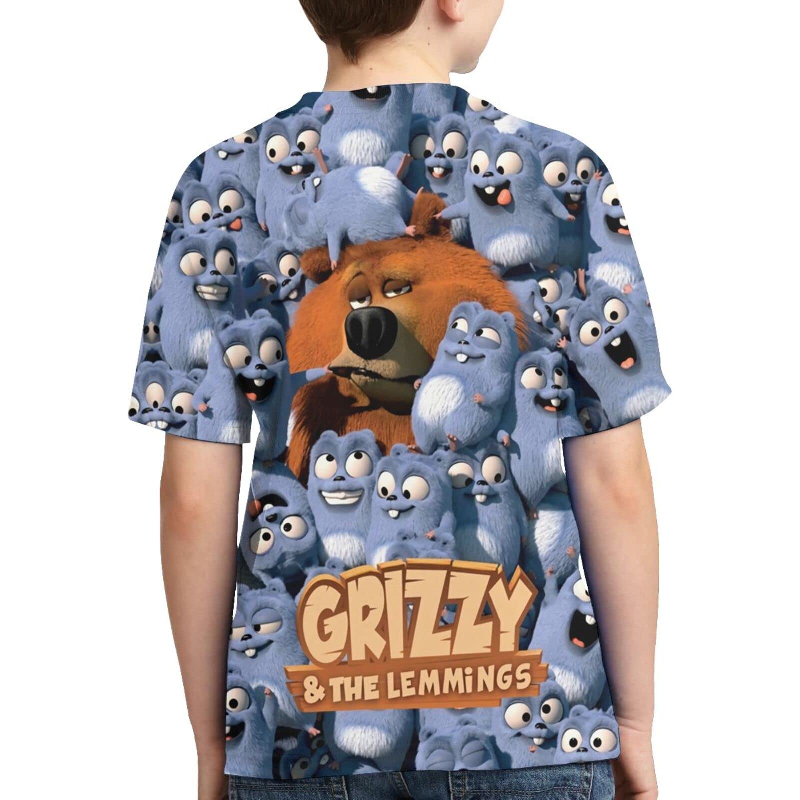 Lawenp Grizzy and The Lemmings Boys Girls T-Shirts, Summer Cute Printed Graphic T-Shirts