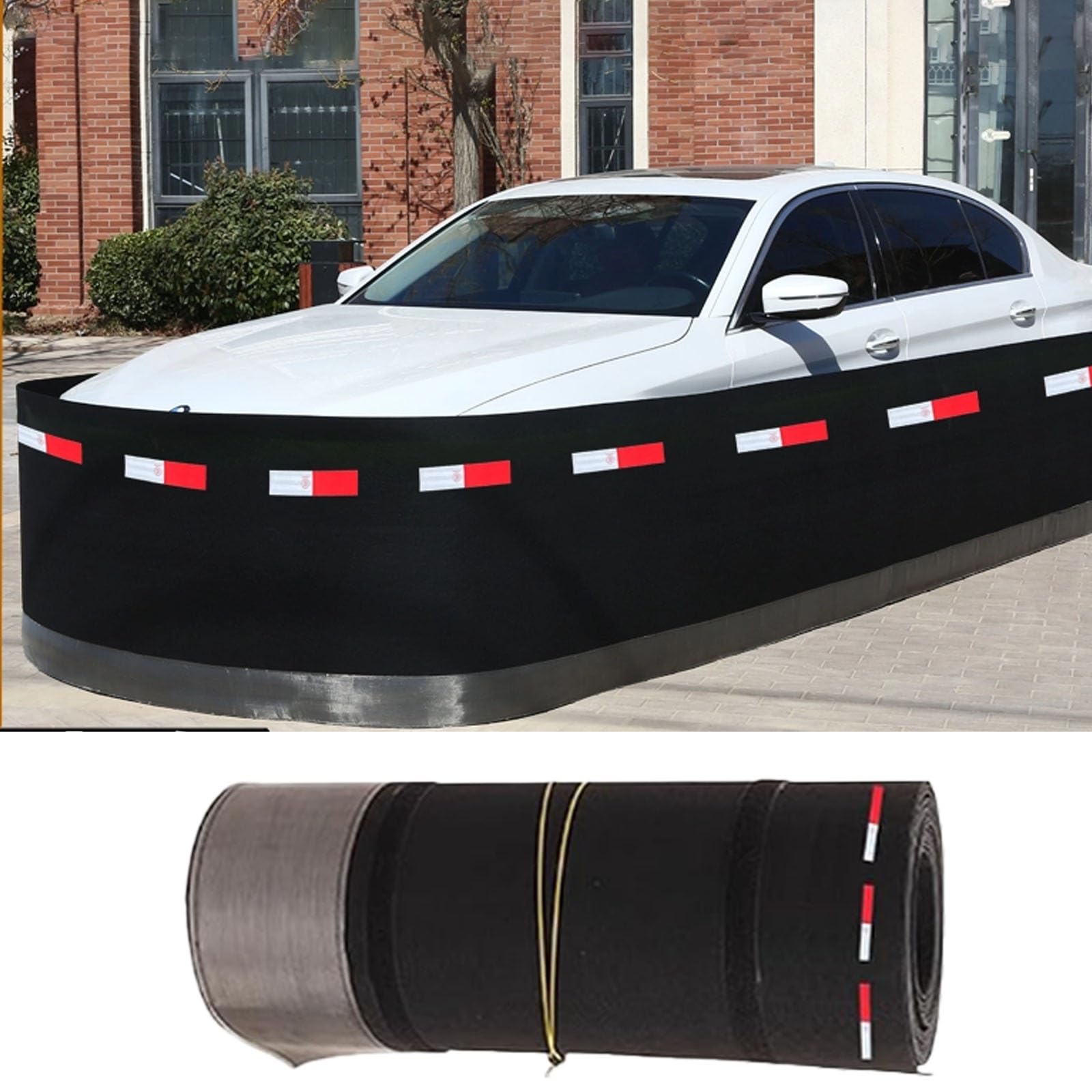 Material para La Parte Inferior de La Caravana, Faldón con Malla De Hierro en La Parte Inferior, Faldón para Remolque con Tira Reflectante(43ft/13m Length)