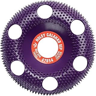 King Arthur’s Tools Holey Galahad Round Extreme Purple Tungsten Carbide Disc – Coarse Wood Carving & Shaping Wheel, 7/8” Bore, Fits 4-1/2” Angle Grinders (115mm & 125mm)