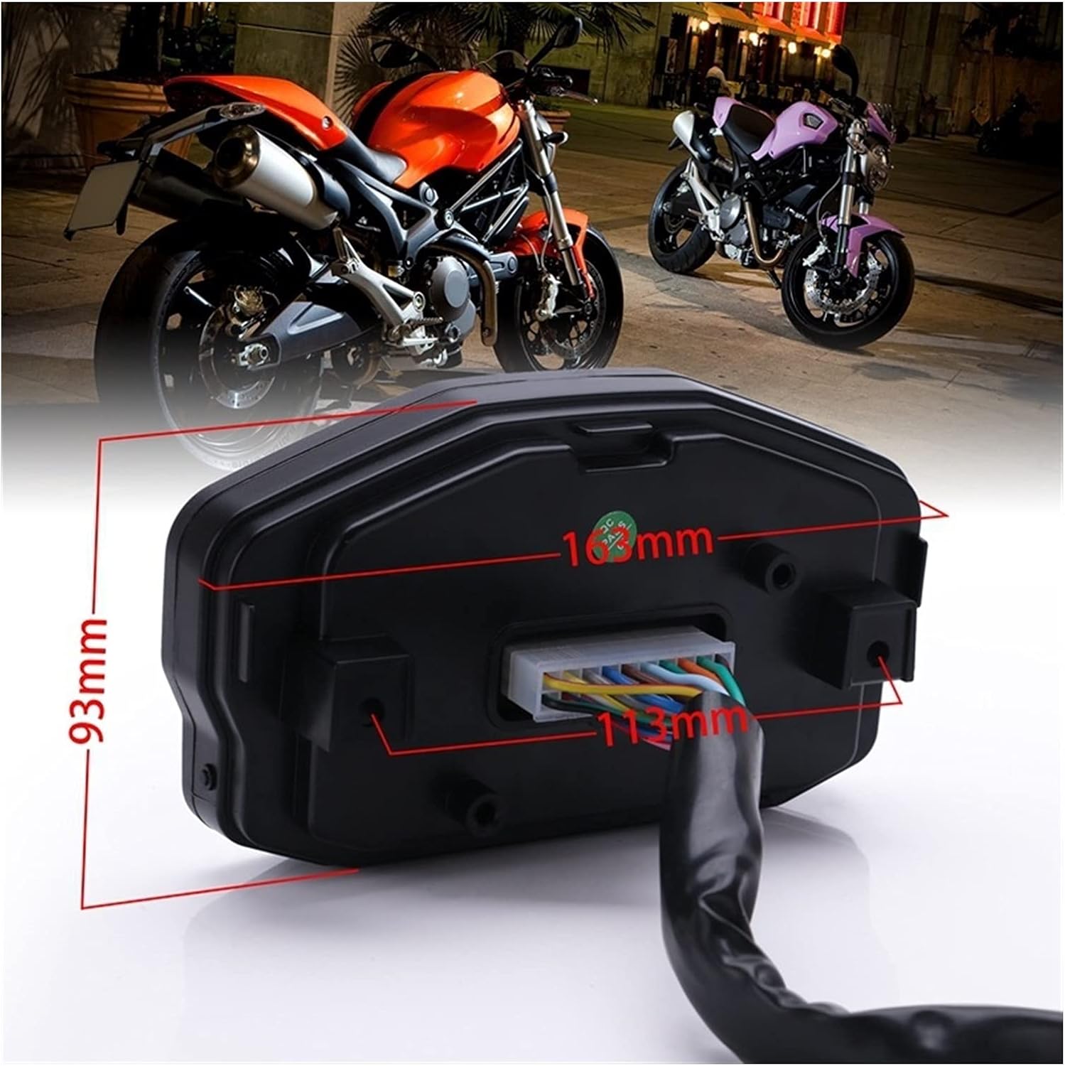 1,2,4 Cylinders Motorcycle Universal LED LCD Speedometer Digital Back Light Odometer for K-a-w-a-s-a-k-i H-o-n-da Y-a-m-a-h-a Speed Meter (Color : with Sensor 2)