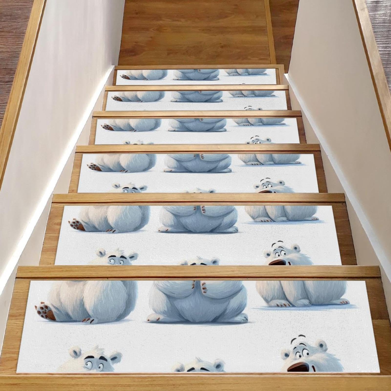 Tapis d'escalier antidérapants ours polaires pour protéger vos aînés
