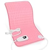 Heating Pad,Electric Heating Pads for Back,Hot Heated Pad for Abdomen,Shoulder,Knee,Multiple Temp and Auto Shut Off(Pink,12''×24'')
