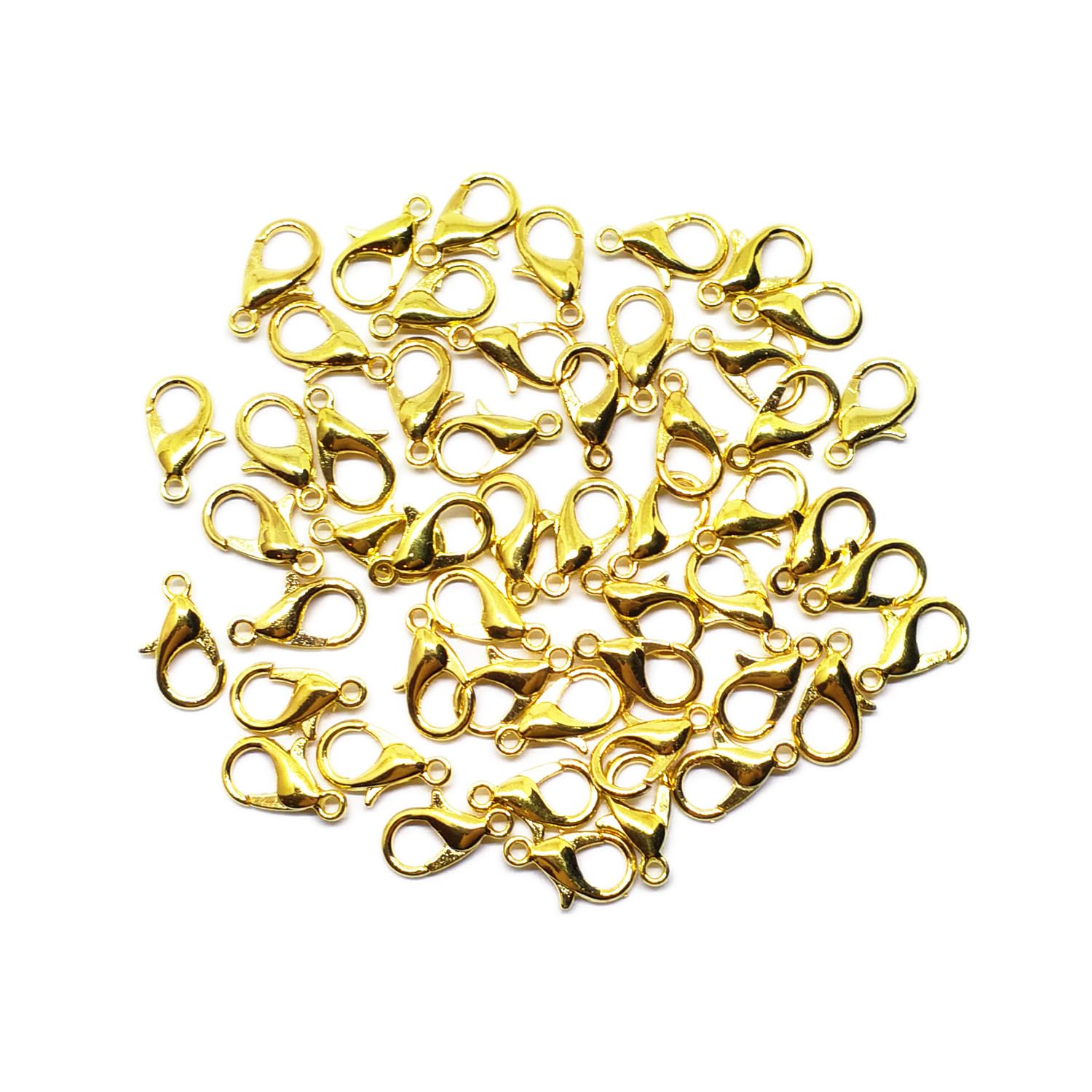BSI – 50 cierres de langosta Populer 12 mm ~ hallazgos para hacer joyas ~ (chapado en oro)