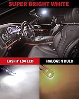 Vista 18 de LASFIT 194 LED Bulb 6000K White, T10 168 2825 W5W LED Replacement Light Bulbs, For Dome Map Light, Door Light, Courtesy Light, License Plate Light