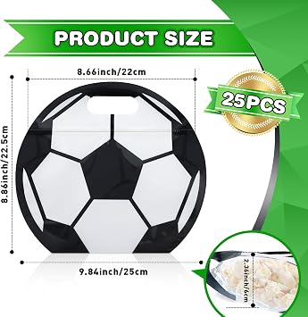 25pcs Soccer Snack Bags with Handles Reusable Ziplock Stand-Up Plastic,Party Favors Goodie Treat Bags for Team Game Day Snacks
