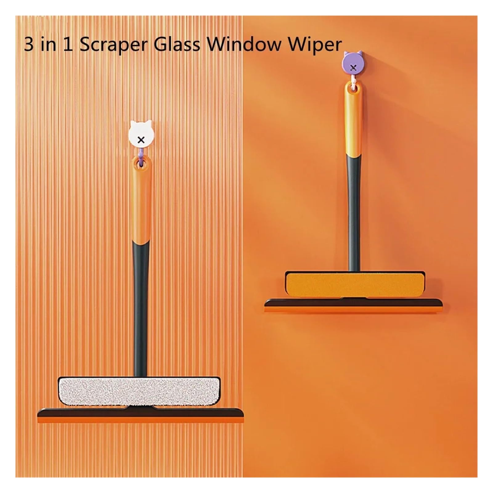 Limpiador de vidrios, Limpiador de Ducha, Limpiador de Ventanas, Colgador de Pared, Espejo con Mango, for el hogar para Ventana, Espejo(Pink)