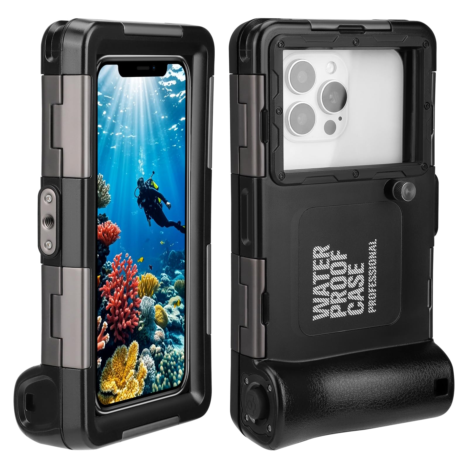 Custodia subacquea universale per smartphone da 4,7 – 6,9 pollici, protezione professionale [15 m/50 ft], touch screen, con mirino anti-appannamento, custodia impermeabile per snorkeling, surf, foto e