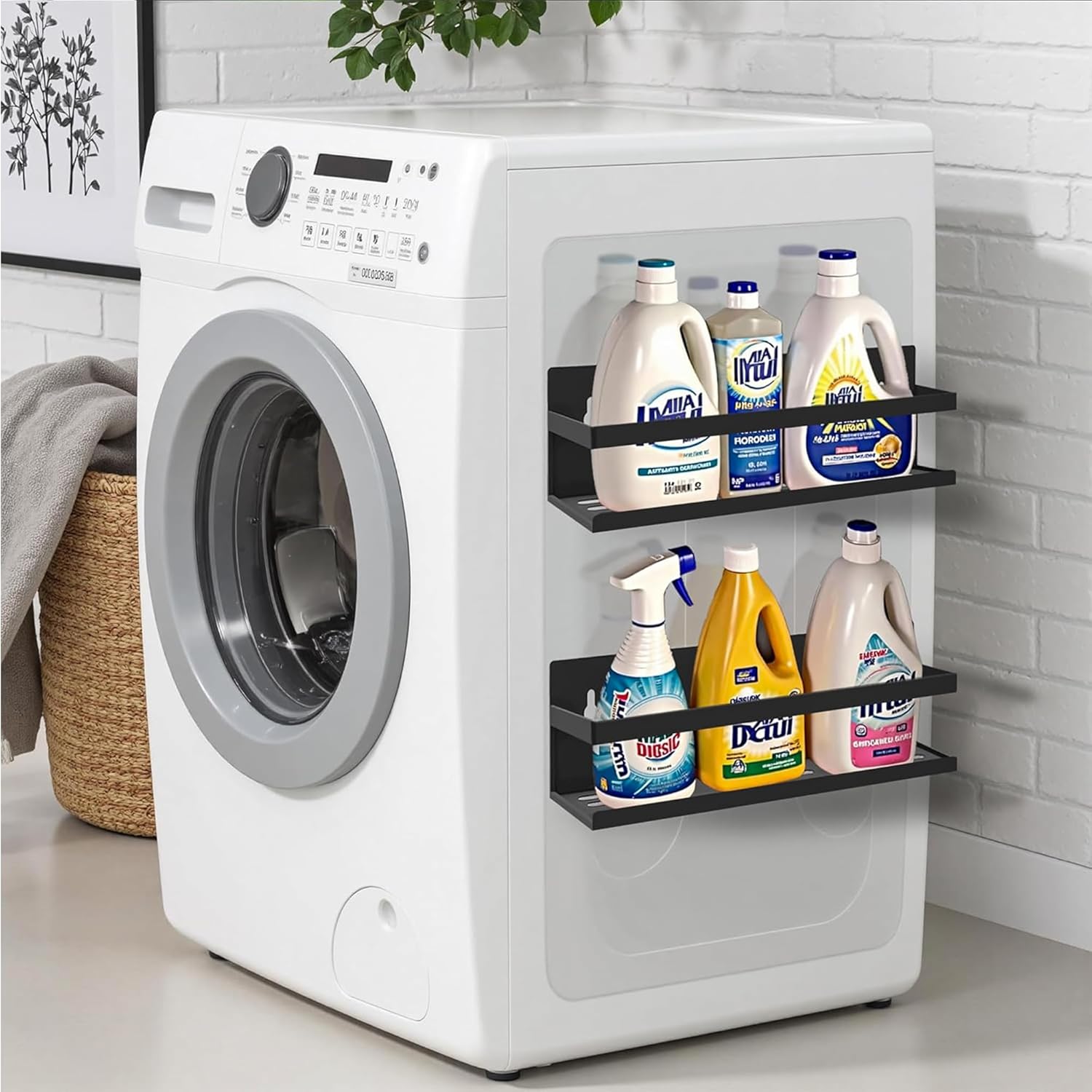 Magnetic Spice Rack for Refrigerator Seasoning Organizer for Spice Fridge Shelf storage Magnetic Shelf with Hook for Oven (4pack-Cut out-Black) - Image 5