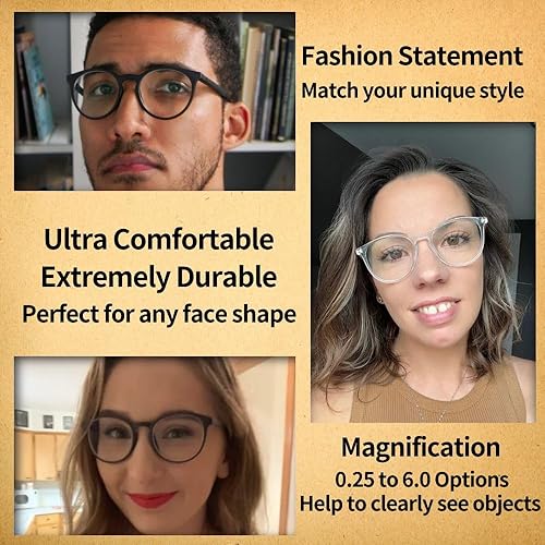 Miniatura 2 de Optifine Gafas de bloqueo de luz azul para mujer, lentes de lectura para computadora para hombres, marco redondo retro