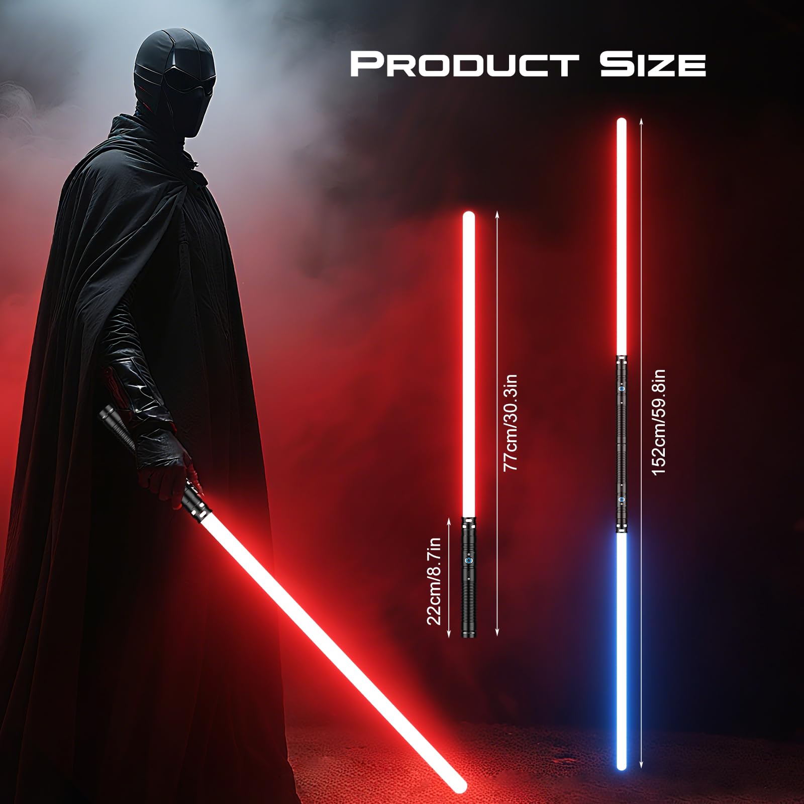Sabre Laser Enfant RGB 11 Couleurs Rechargeable Type-C 77CM Poignée Aluminium