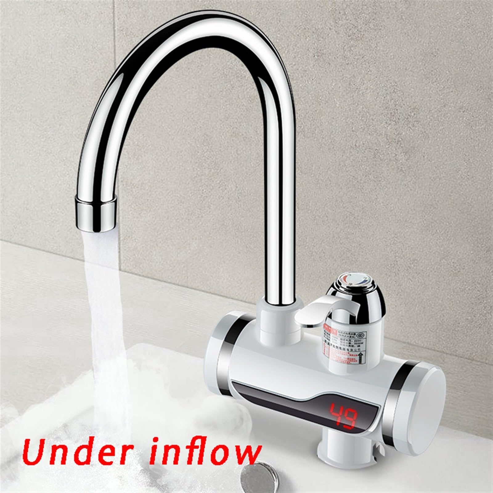 Elektryczny podgrzewacz wody w kuchni z kranu, przepływowy bezzbiornikowy kran ciepłą wodą do domu przenośny natychmiastowy - Specyfikacja hydro(Under inflow)