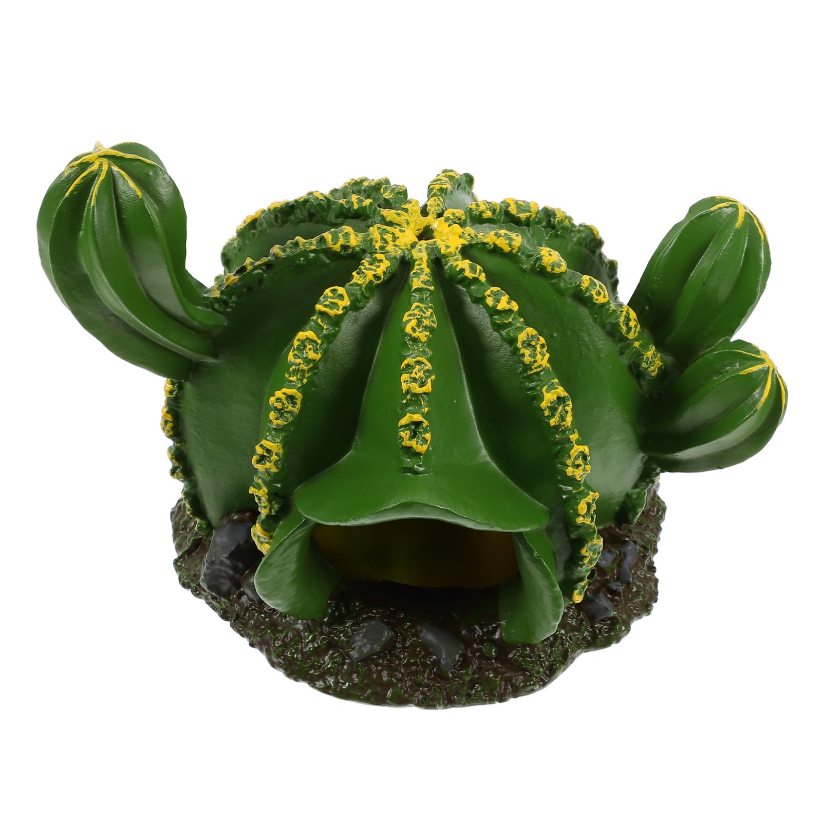 AlipisMini Resin Cactus House Figurines, Cute Small Cactus Figures Cake Topper DIY Micro Landscape Desert Decor Home Garden Plant Pots Bonsai Crafts