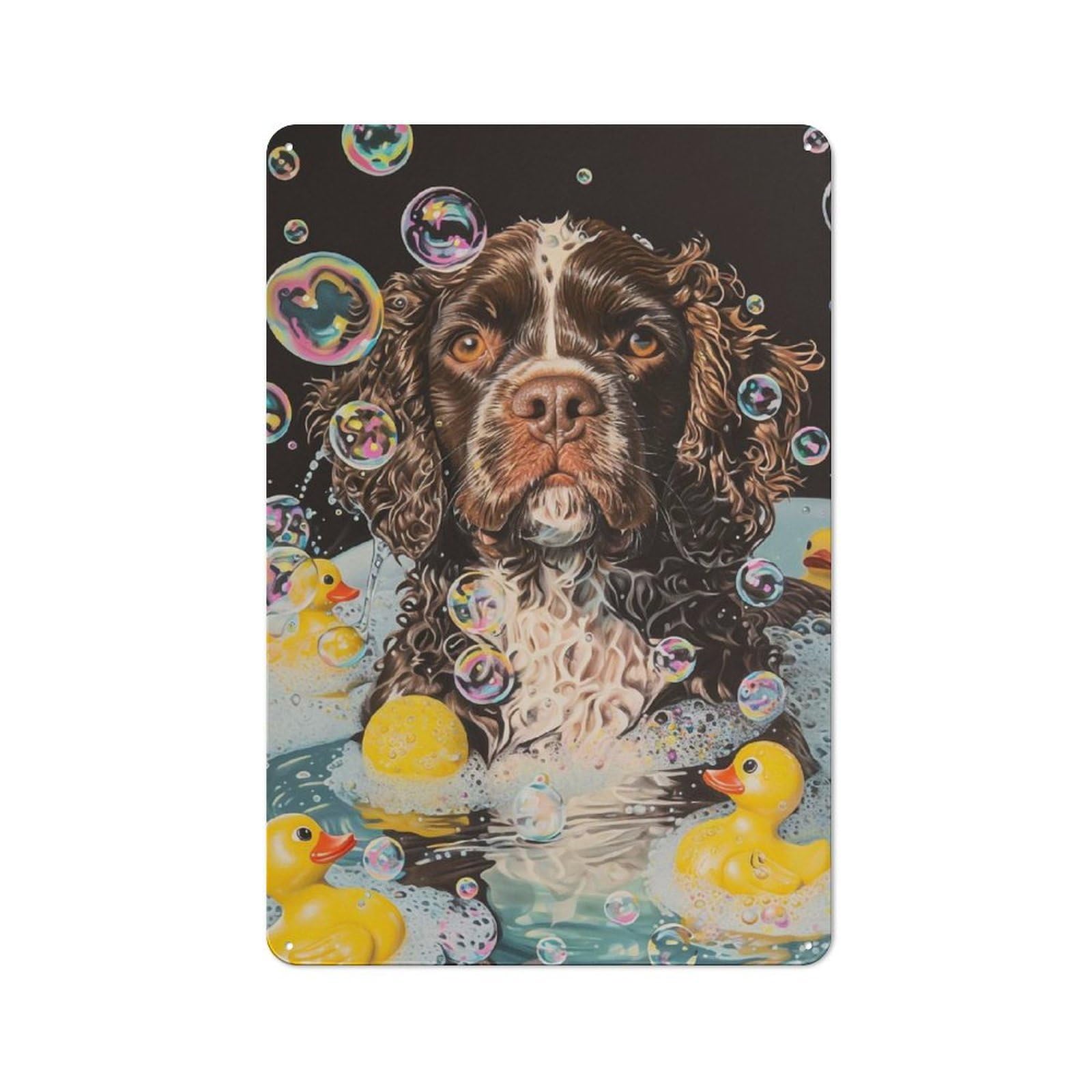 Junmoney American Water Spaniel Dog Industrial-Style Metal Sign 30X20cm For Home Bar Wall, Housewarming Wall Decor For People Furnishing Home Bar