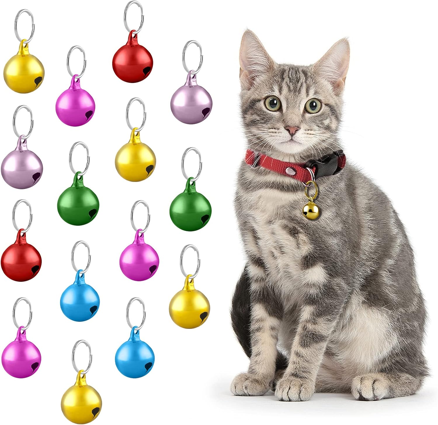 Waziaqoc 24PCS Pet Bells for Dogs and Cats, Mixed Color
