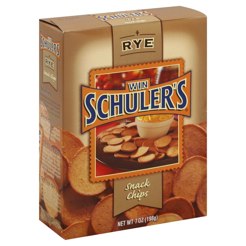 Win Schuler Natural Rye Bar Schips, 7-Ounce Boxes (Pack of 12)