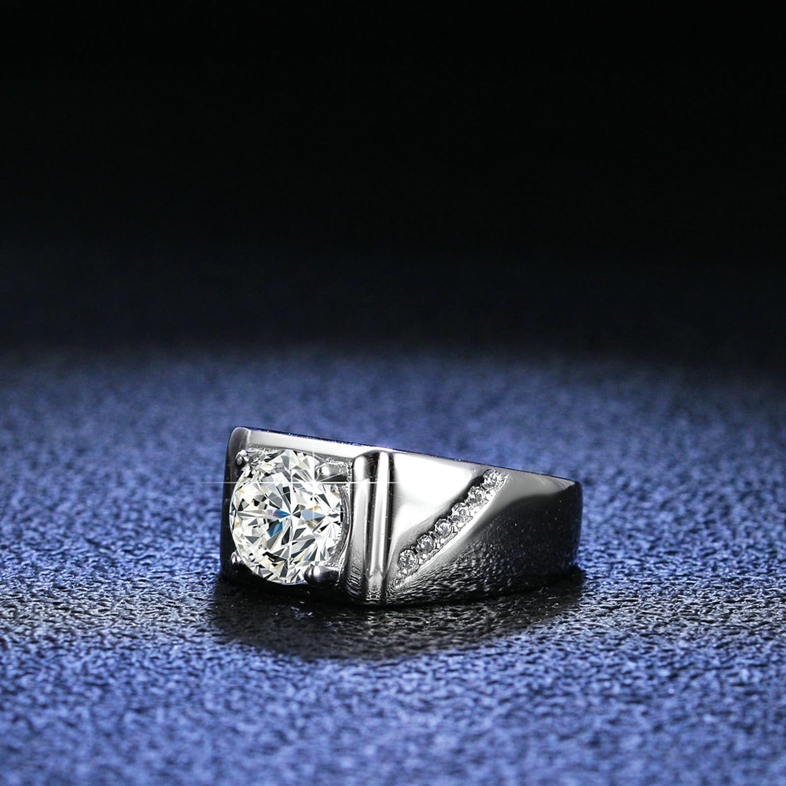 Anillos de oro blanco de 9 K/14 K/18 K, joyas auténticas, clásicas, alianzas con moissanita, alianzas blancas y doradas Au 375/585/750, talla 47-65