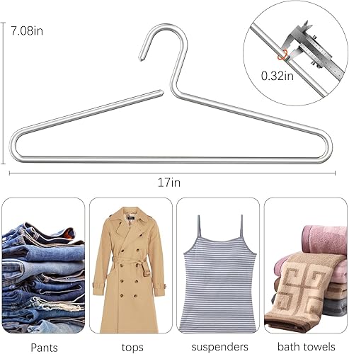 Miniatura 4 de Perchas de aluminio de oro mate de 17 "Premium,Colgadores de traje de metal dorado,Perchas de ropa de aleación