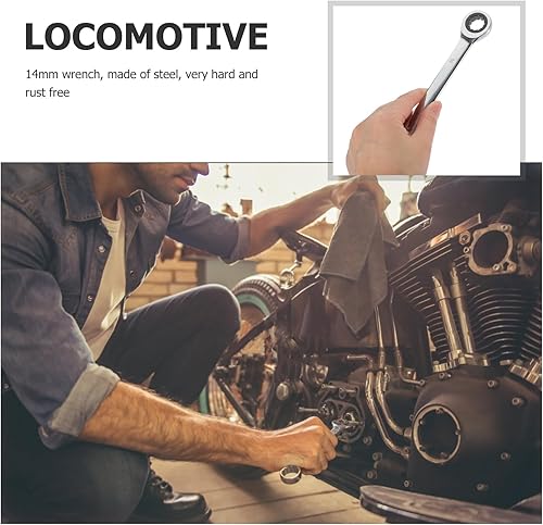 Miniatura 6 de Llave de trinquete de 2 piezas, juego de llaves métricas de doble extremo, llave de trinquete métrica de 0.551 in, llave de engranajes de acero de