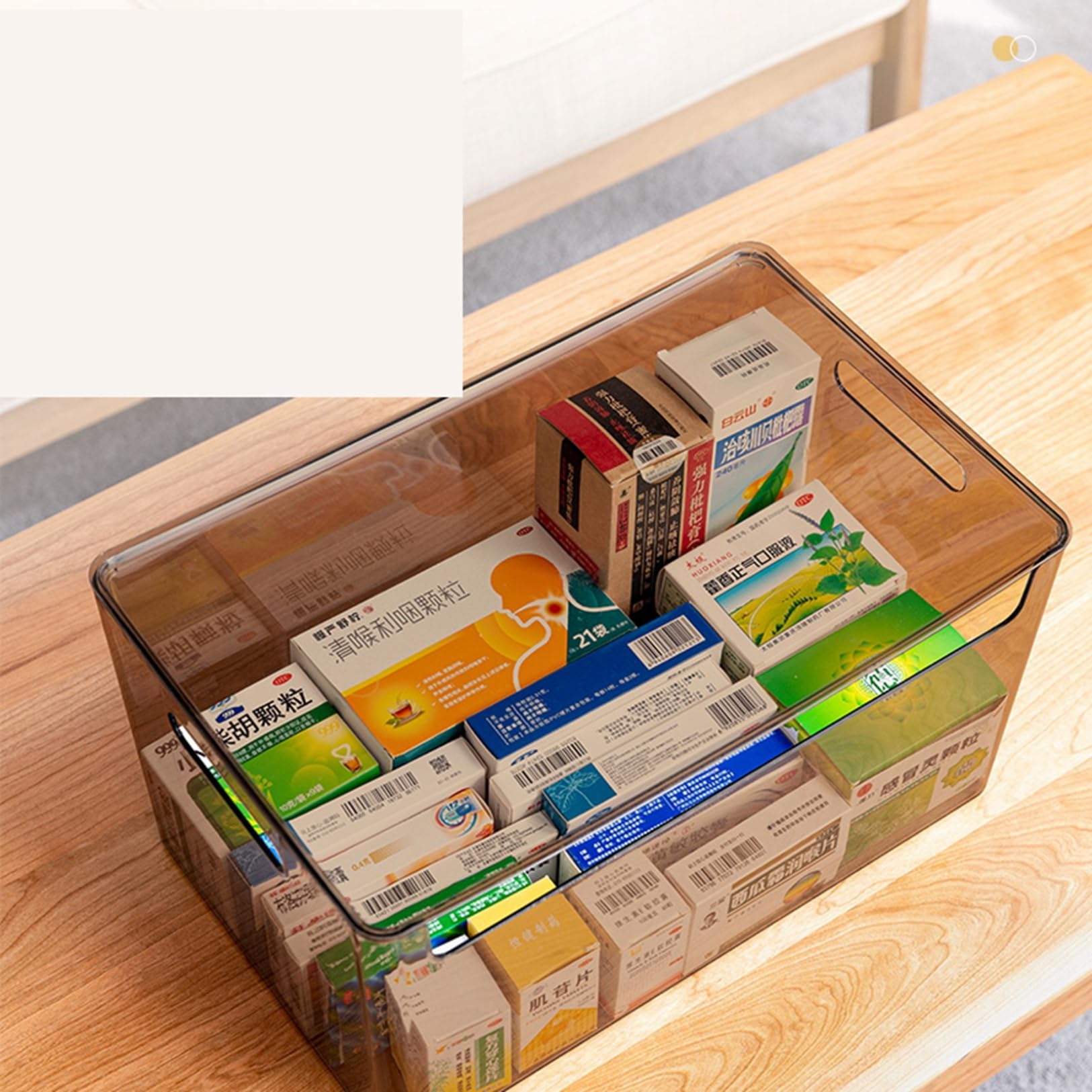 Amazon.co.jp: 収納ボックス 薬箱 救急箱 薬ボックス 透明 蓋付き・蓋