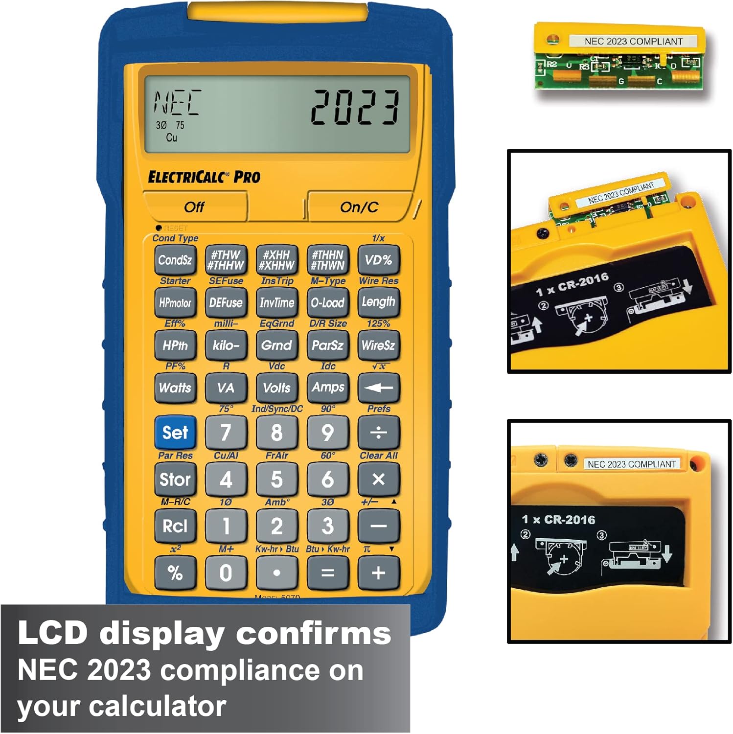 Calculated Industries 5073-2023 ElectriCalc Pro Upgrade Kit NEC 2023 Code Compliant Upgrade Chip for Calculator