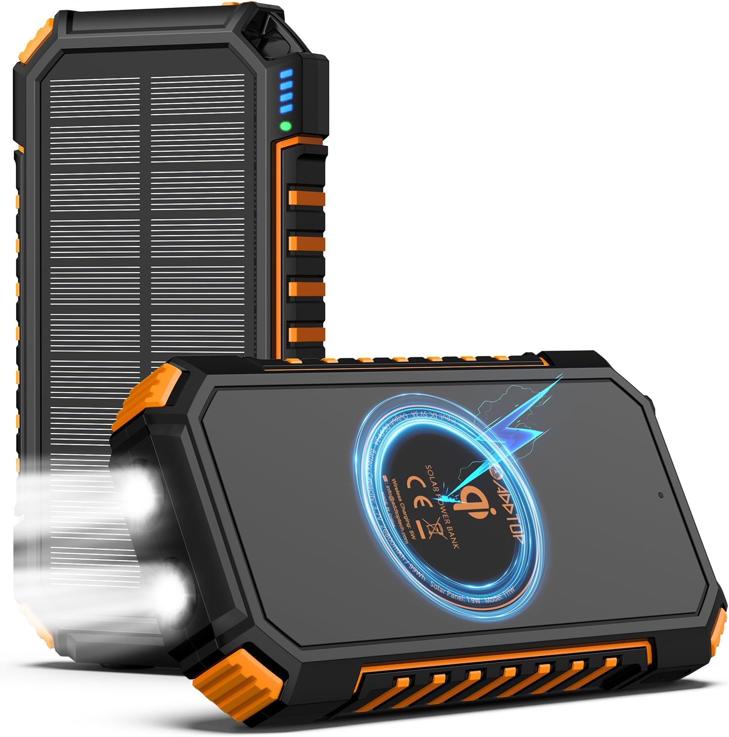 Product image of A ADDTOP-Solar-Phone-Charger-26800mAh - Wireless Power Bank with LED Flashlight - 3.0A Fast Charging External Battery Bank with USB C for iPhone Galaxy Tablet & Outdoor Camping