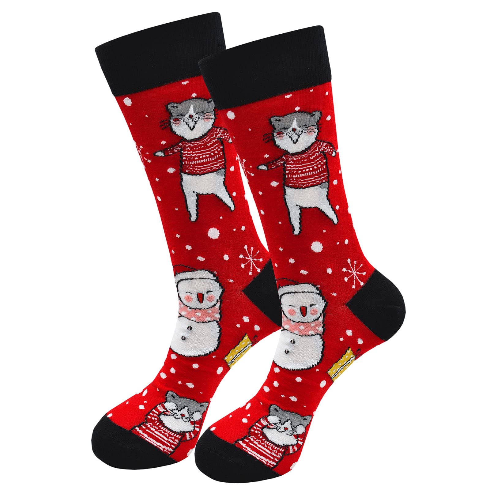 PUTUO Christmas Socks Mens Novelty Funny socks, Cotton Funky Festive Xmas Santa Socks Fantastic Gift for Men, size 6-10