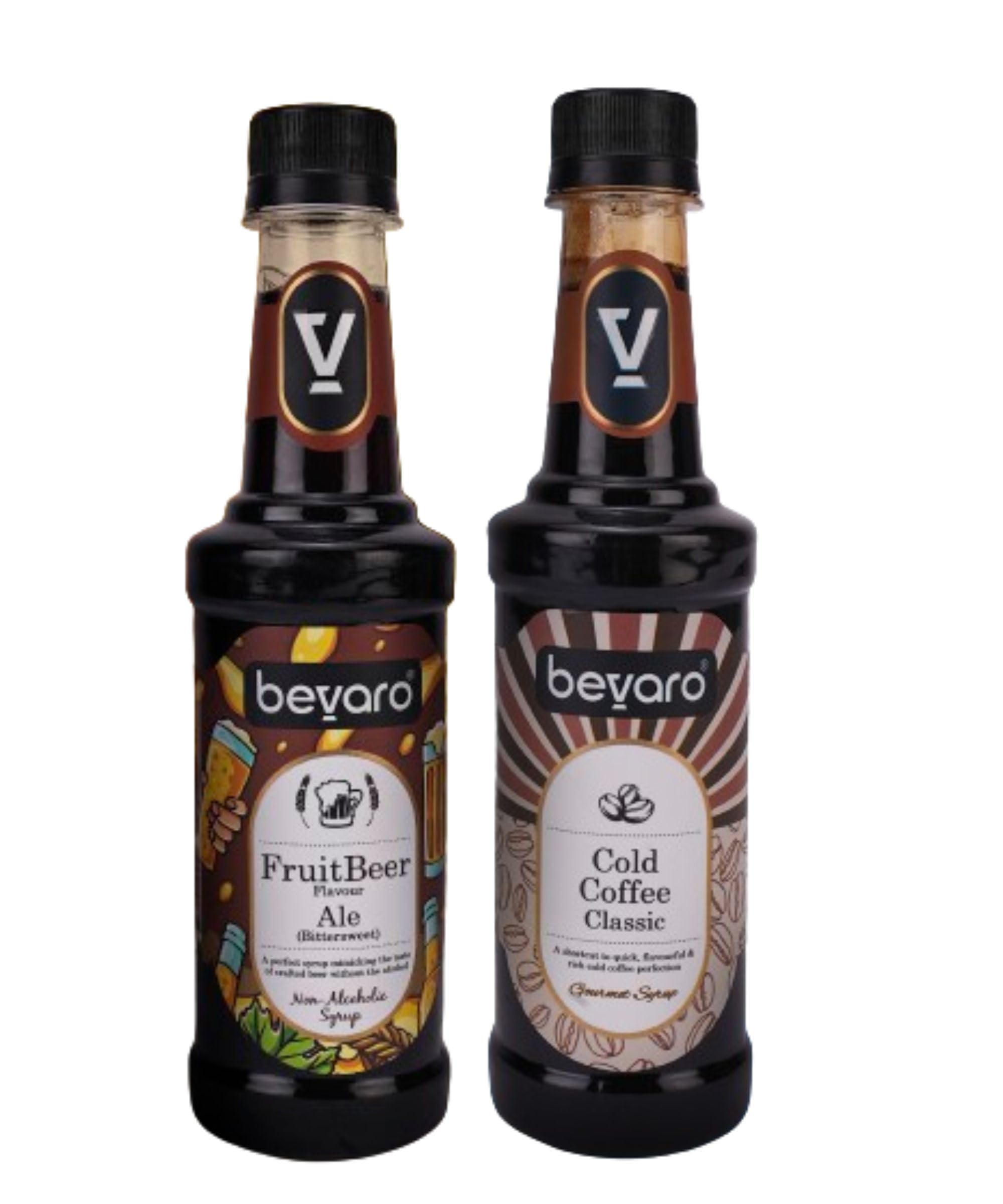 Bevaro Fruit Beer Ale (Bittersweet) and Cold Coffee Classic Combo | 300ml each | Gourmet Syrups for Cocktail, Mocktails, Coffee & Desserts